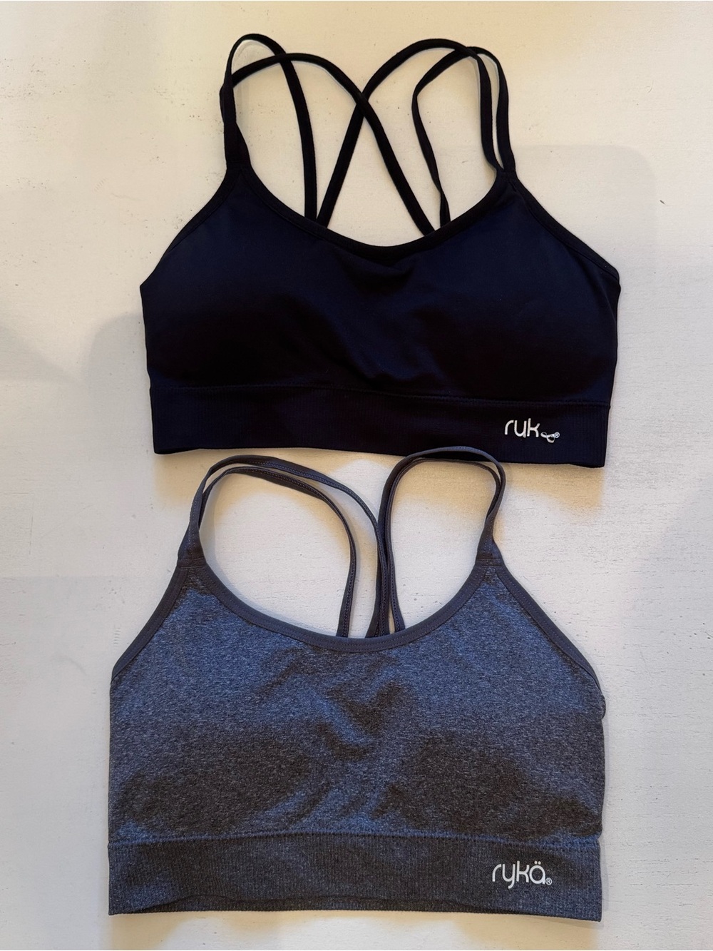 Ryka Black & Dark Gray Strappy Sports Bra Duo